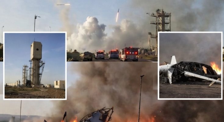 Missile contrails over Iran during strikes