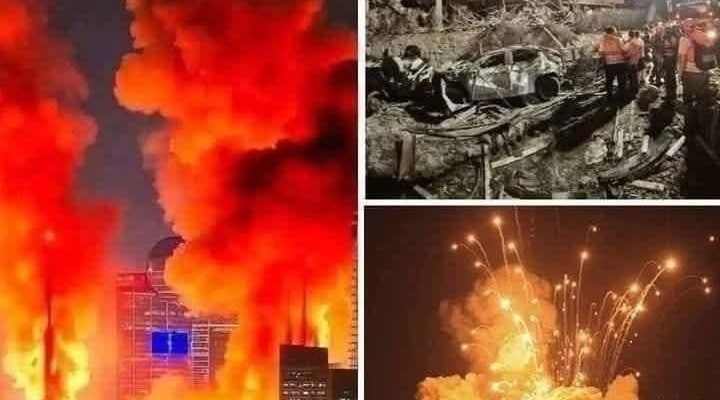 Fire destroys homes with flames and smoke