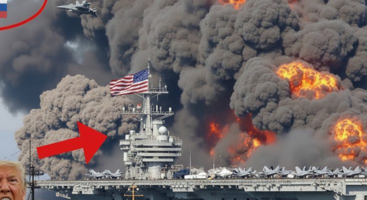 Damaged aircraft carrier amid explosion claim