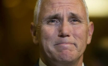 Mike Pence emotional announcement at podium with tears in his eyes