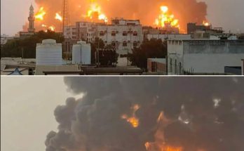 Smoke rises from Hodeida port after airstrike