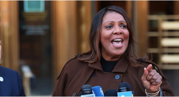 Letitia James speaking at public event