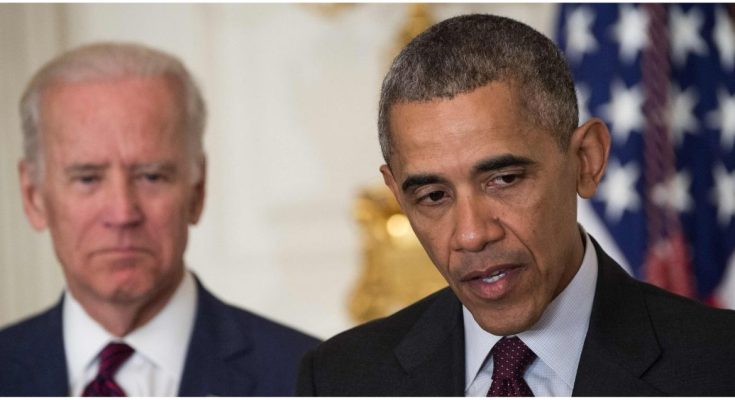 Joe Biden and Barack Obama during a campaign event amid renewed plagiarism allegations