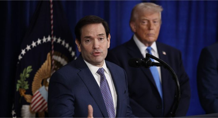Donald Trump discussing potential U.S.-Cuba negotiations with Secretary of State Marco Rubio