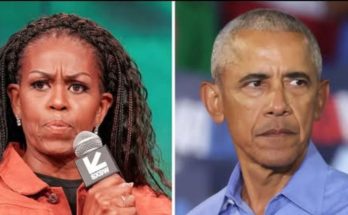 Barack and Michelle Obama at Broadway event