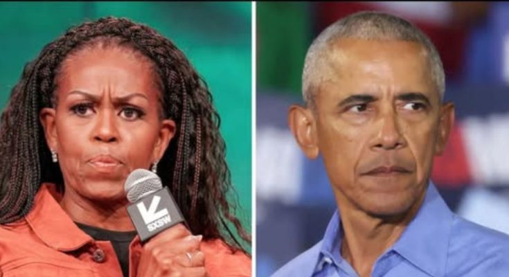 Barack and Michelle Obama at Broadway event