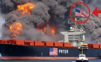 US military cargo ship sinking at sea