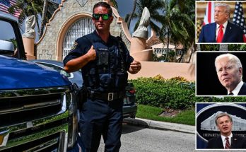 FBI agents outside Mar-a-Lago estate