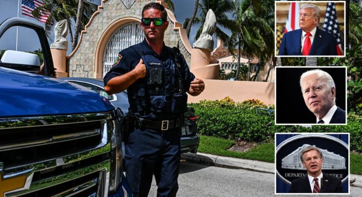 FBI agents outside Mar-a-Lago estate