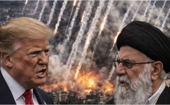 Rescue teams searching through rubble after rocket attack damaged residential buildings