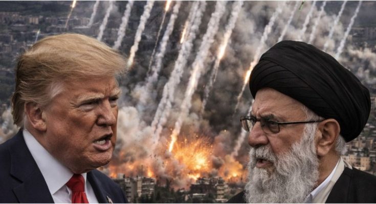 Rescue teams searching through rubble after rocket attack damaged residential buildings