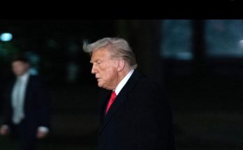 Donald Trump speaking at a rally as new polls show declining approval ratings in 2026