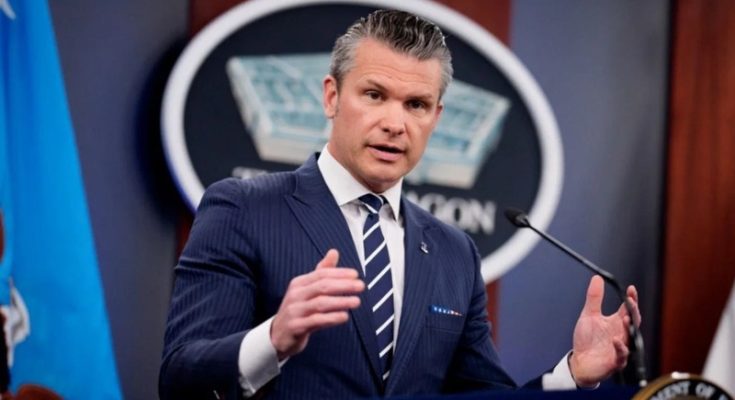 Department of war secretary pete hegseth has warned meeting advertisement while speaking at a white house