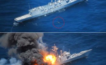 naval ship explosion during exercise in open sea, dramatic scene captured