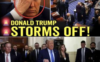 donald Trump leaving event, visibly frustrated with audience