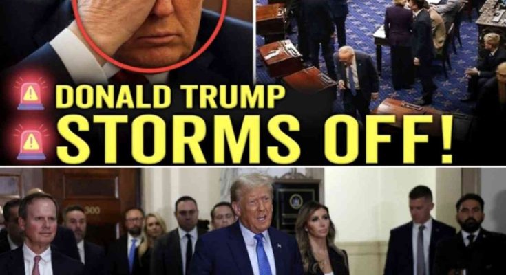 donald Trump leaving event, visibly frustrated with audience